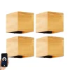 Set van 4 smart wandlamp eiken hout incl. Wifi G9 - Transfer