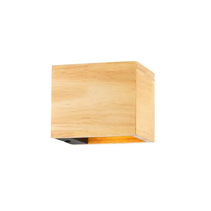 Set van 2 smart wandlamp eiken hout incl. Wifi G9 - Transfer
