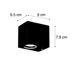 Set van 3 smart wandlampen zwart GU10 50mm IP44 - Baleno