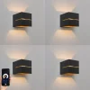 Set van 4 smart wandlampen zwart met goud 9,7 cm incl. Wifi G9 - Transfer Groove