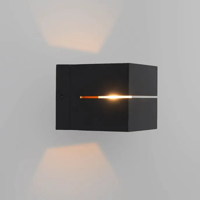 Set van 4 smart wandlampen zwart met goud 9,7 cm incl. Wifi G9 - Transfer Groove