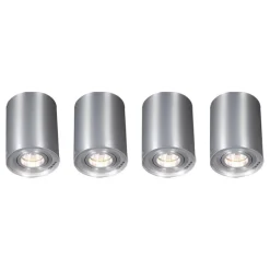 Set van 4 spots staal draai- en kantelbaar - Rondoo up