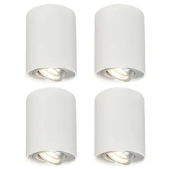 Set van 4 spots wit draai- en kantelbaar - Rondoo up