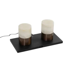 Set van 2 tafellampen donkerbrons RGBW oplaadbaar - Alessia