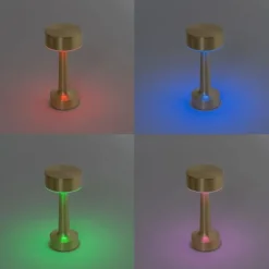 Set van 2 tafellampen goud RGBW oplaadbaar - Isobel