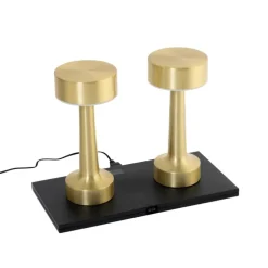 Set van 2 tafellampen goud RGBW oplaadbaar - Isobel