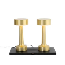Set van 2 tafellampen goud RGBW oplaadbaar - Isobel