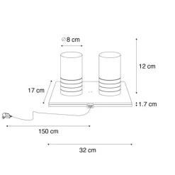 Set van 2 tafellampen goud RGBW oplaadbaar - Alessia