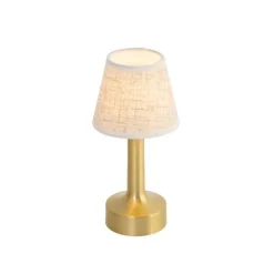 Set van 2 tafellampen goud met beige RGBW oplaadbaar - Elise