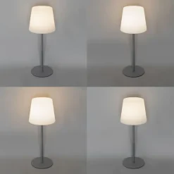 Set van 2 tafellampen grijs oplaadbaar 40 cm IP54 - Jude