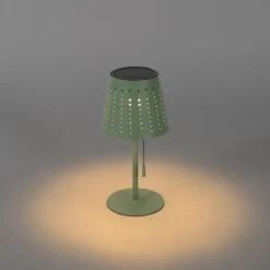 Set van 2 tafellampen groen oplaadbaar en solar - Ferre