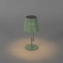 Set van 2 tafellampen groen oplaadbaar en solar - Ferre