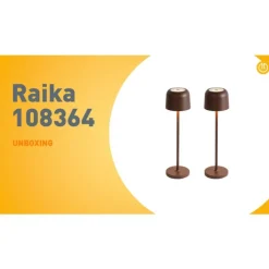 Set van 2 tafellampen mushroom roestbruin incl. laadstation - Raika