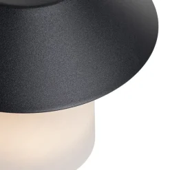 Set van 2 tafellampen mushroom zwart incl. LED oplaadbaar - Ivan