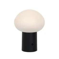Set van 2 tafellampen mushroom zwart incl. LED oplaadbaar - Louise