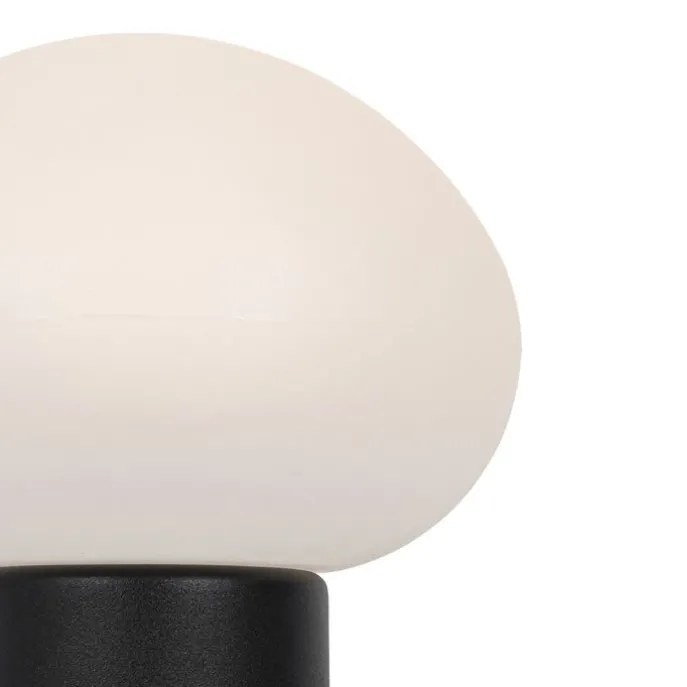 Set van 2 tafellampen mushroom zwart incl. LED oplaadbaar - Louise