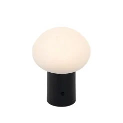 Set van 2 tafellampen mushroom zwart incl. LED oplaadbaar - Louise