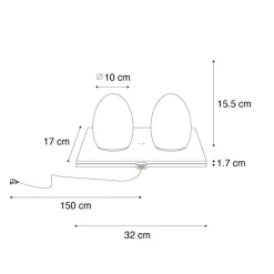 Set van 2 tafellampen wit RGBW oplaadbaar - Eggo