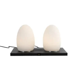Set van 2 tafellampen wit RGBW oplaadbaar - Eggo