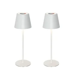 Set van 2 tafellampen wit met dimmer en oplaadbaar RGBW - Murdock
