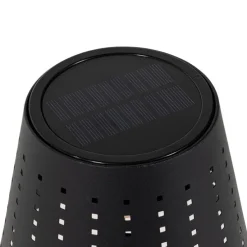 Set van 2 tafellampen zwart oplaadbaar en solar - Ferre