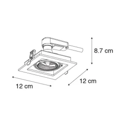 Set van 6 Vierkante inbouwspot wit verstelbaar - Artemis 70