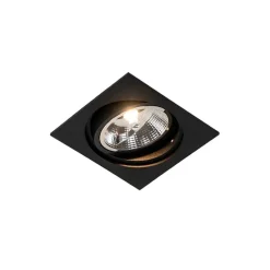 Set van 6 Vierkante inbouwspot zwart verstelbaar - Chuck 111