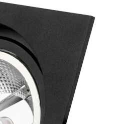 Set van 6 Vierkante inbouwspot zwart verstelbaar - Chuck 111