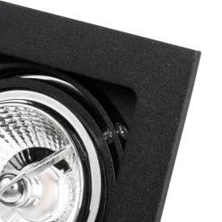 Set van 6 Vierkante inbouwspot zwart verstelbaar - Artemis 70