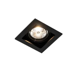 Set van 6 Vierkante inbouwspot zwart verstelbaar - Artemis 70