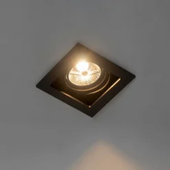 Set van 6 Vierkante inbouwspot zwart verstelbaar - Artemis 70