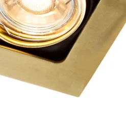 Set van 6 Vierkante inbouwspot messing draai- en kantelbaar - Artemis