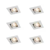 Set van 6 Vierkante inbouwspot wit draai- en kantelbaar - Artemis