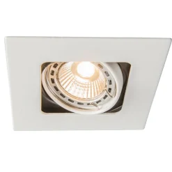 Set van 6 Vierkante inbouwspot wit draai- en kantelbaar - Artemis