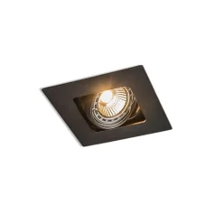 Set van 6 Vierkante inbouwspot zwart draai- en kantelbaar - Artemis