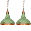 Set van 2 vintage hanglampen koper - Goliath large