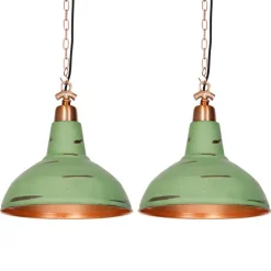 Set van 2 vintage hanglampen koper - Goliath large