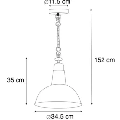 Set van 2 vintage hanglampen koper - Goliath large