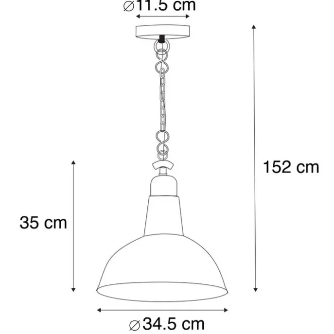 Set van 2 vintage hanglampen koper - Goliath large