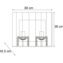 Set van 2 wandlampen chroom met zwarte kap - Ann-Kathrin 2