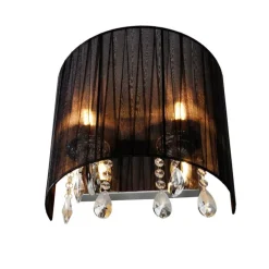 Set van 2 wandlampen chroom met zwarte kap - Ann-Kathrin 2