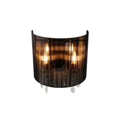 Set van 2 wandlampen chroom met zwarte kap - Ann-Kathrin 2