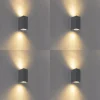 Set van 4 wandlampen donkergrijs 2-lichts IP44 - Baleno
