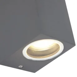 Set van 4 wandlampen donkergrijs 2-lichts IP44 - Baleno