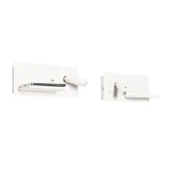 Set van 2 wandlampen wit incl. LED met USB en inductielader - Riza