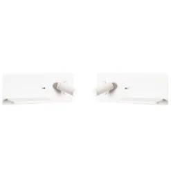 Set van 2 wandlampen wit incl. LED met USB en inductielader - Riza