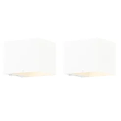 Set van 2 wandlampen wit met dimmer oplaadbaar - Joris