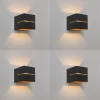 Set van 4 wandlampen zwart met goud 9,7 cm - Transfer Groove