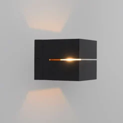 Set van 4 wandlampen zwart met goud 9,7 cm - Transfer Groove