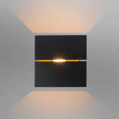 Set van 4 wandlampen zwart met goud 9,7 cm - Transfer Groove